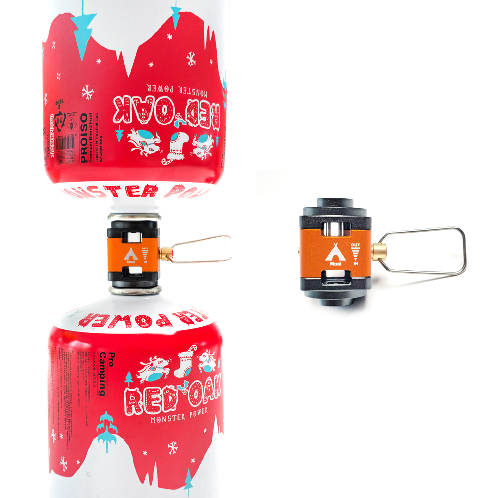 모아이캠핑 부탄 이소 가스세이버 잔량이동 어댑터 골드 고급형 단품