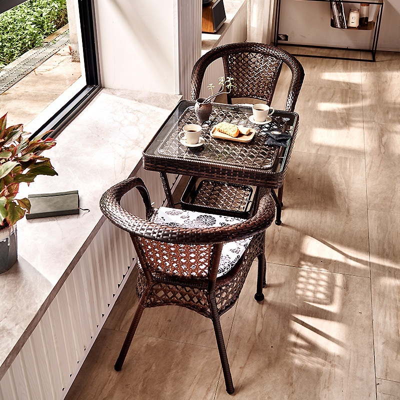 등나무 야장 테이블 식탁 루프탑 카페 원목 - 상품 이미지