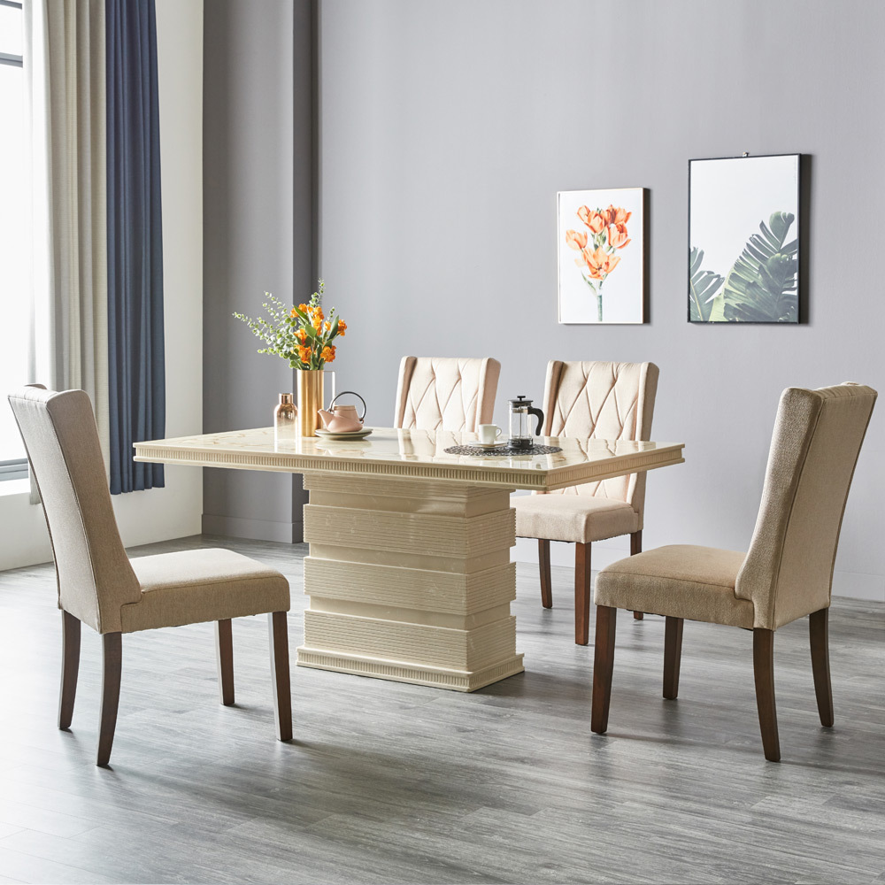 V205 대리석 4인 식탁세트