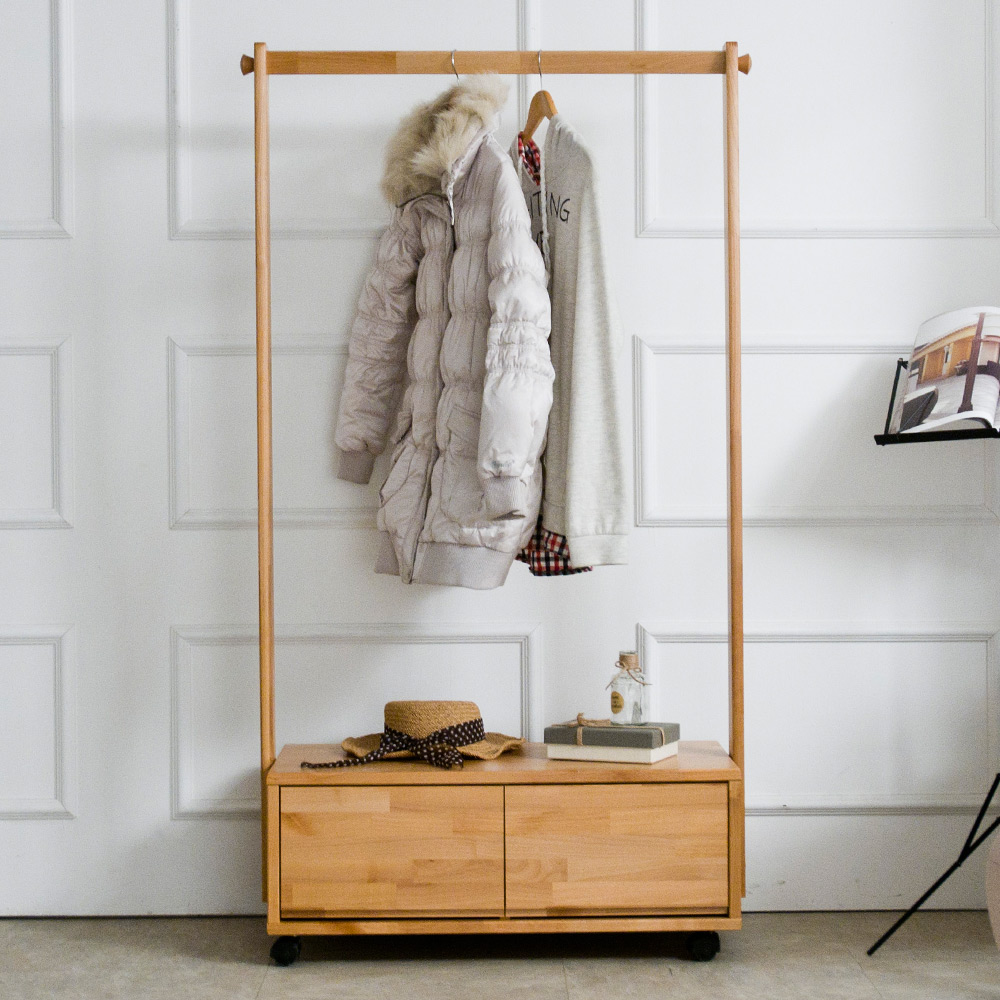 W155엘다원목 800 이동식 행거