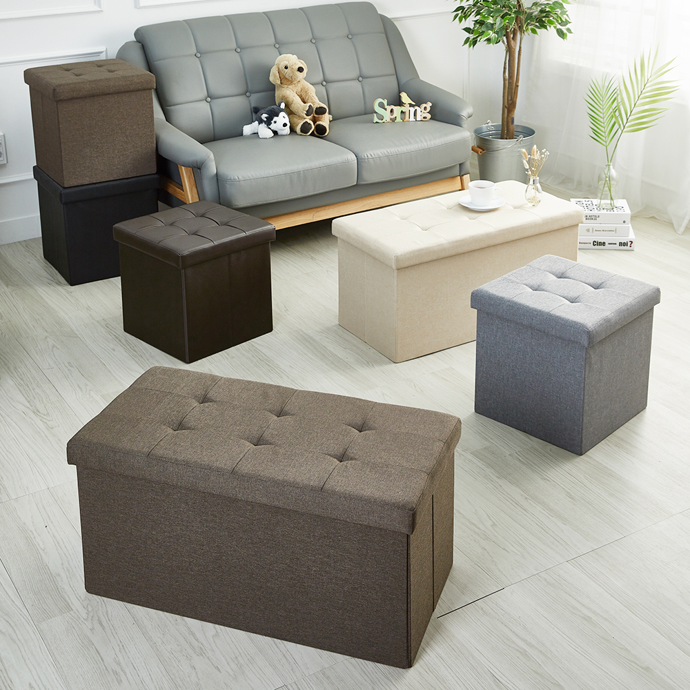 할메이드 화장대 스툴 벤치 쇼파 발받침 수납 스툴의자 싱글 패브릭