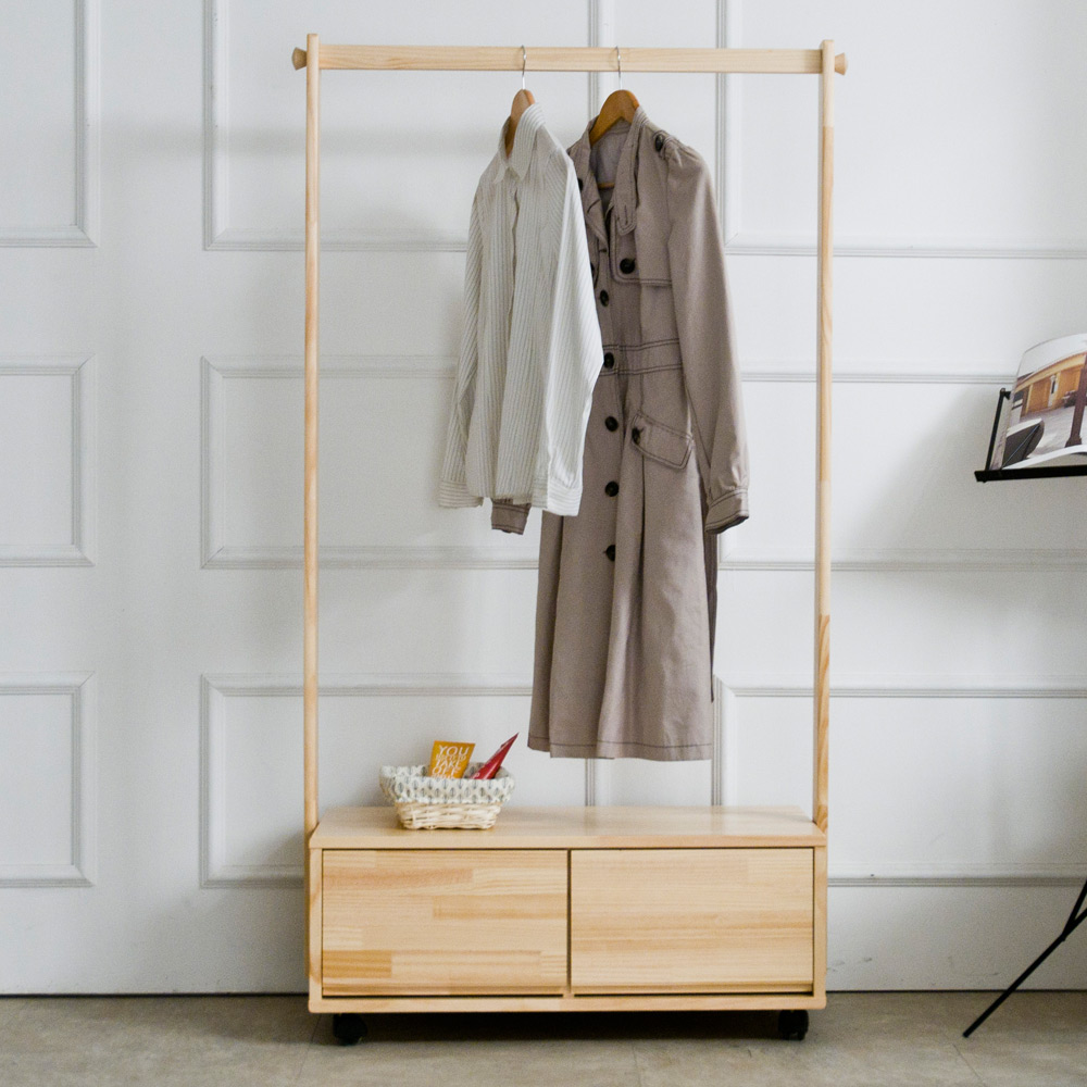 W152파인원목 800 이동식 행거