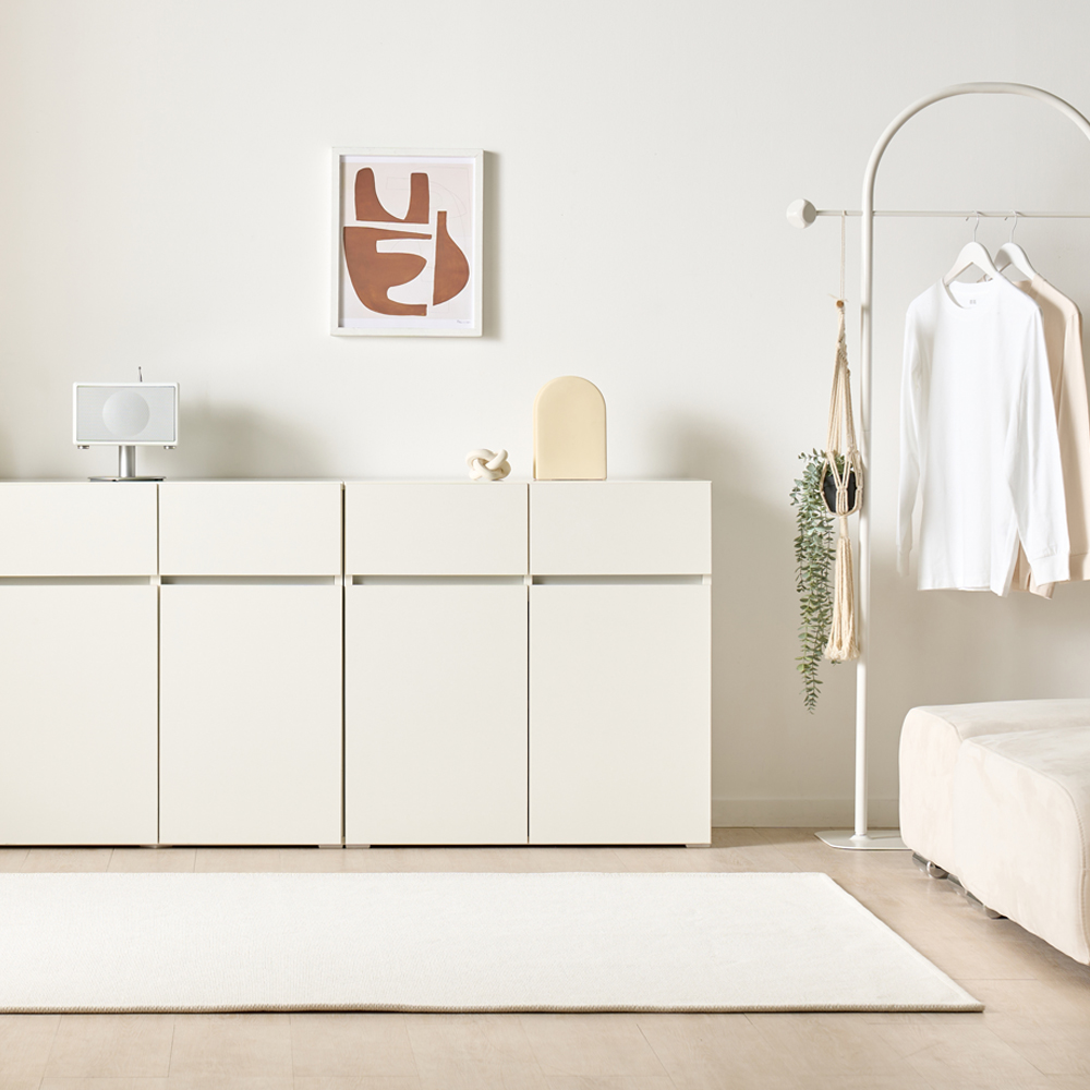 [기본형] 조아 수납장 모듈 다용도 거실 베란다 맘마존 (높은/서랍형 800), 3단, 화이트