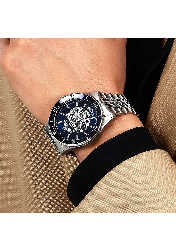 [Italian Design] 마세라티 남자 오토매틱 메탈 클래식 손목 패션 방수 야광시계 다크블루