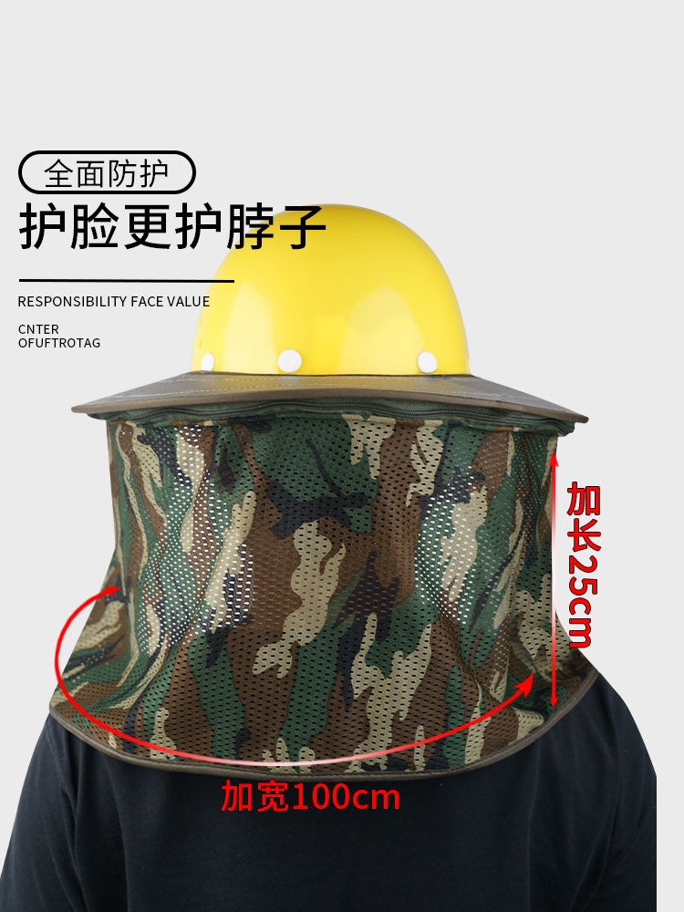 챙모자 안전모 자외선 차단 그늘막 썬캡 햇빛 가리개 위장 -1m 지퍼(메쉬) - 상세 이미지 2
