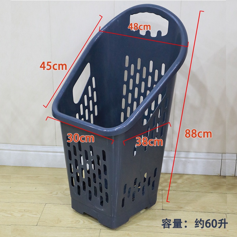 장바구니캐리어 초대형 플라스틱 바퀴형 식료품 쇼핑용 빅 레드 80L - 상세 이미지 4
