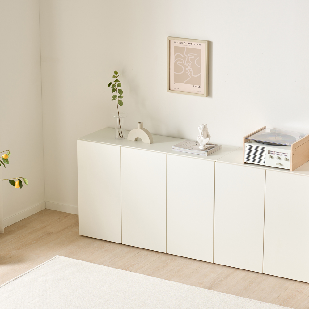 [기본형] 조아 수납장 모듈 다용도 거실 베란다 맘마존 (높은/일반형 800), 2단, 화이트