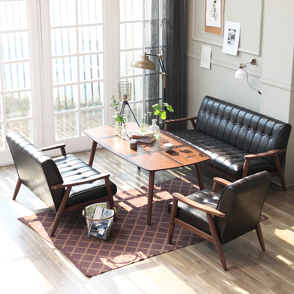 베스트리빙 피렌체 1인 소파 인조가죽 원목 암체어 카페 인테리어 의자