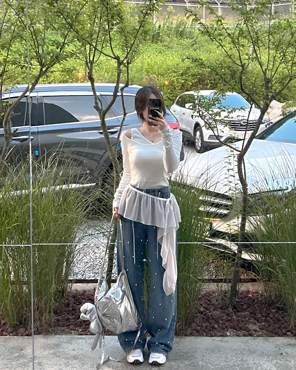 레이어드티 어깨트임티셔츠 오픈숄더티 - 상세 이미지 4