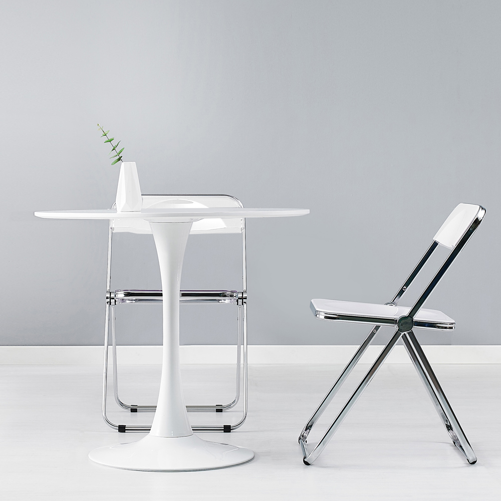 원형 2인용 식탁세트 800 테이블 접이식의자 2개