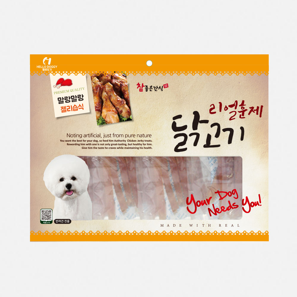 헬로도기 리얼훈제 강아지건조간식 강아지대용량간식 사사미 젤리습식, 150g, 1개 - 상품 이미지