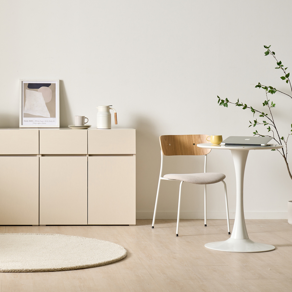 [기본형] 조아 수납장 모듈 다용도 거실 베란다 맘마존 (높은/서랍형 800), 3단, 크림화이트