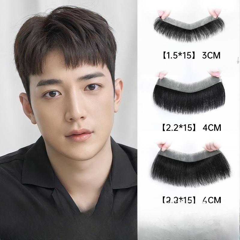 남성용 앞머리가발 탈모 똑딱이 남자 부분가발 헤어라인 - 상품 이미지