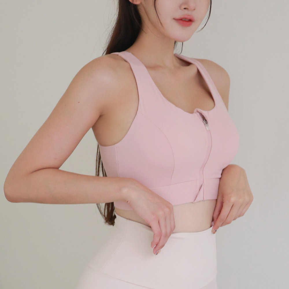 [3+1] 언더액티브 앞지퍼 하이서포트 스포츠브라 패드일체형 집업 런닝 브라탑 러닝 - 상세 이미지 4