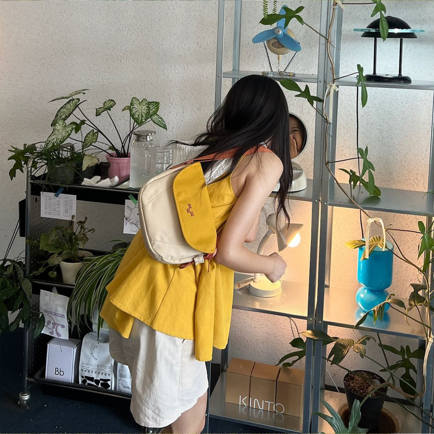 마흐 영셔틀 크로스백 슬링백 옐로우크림 이미지 6