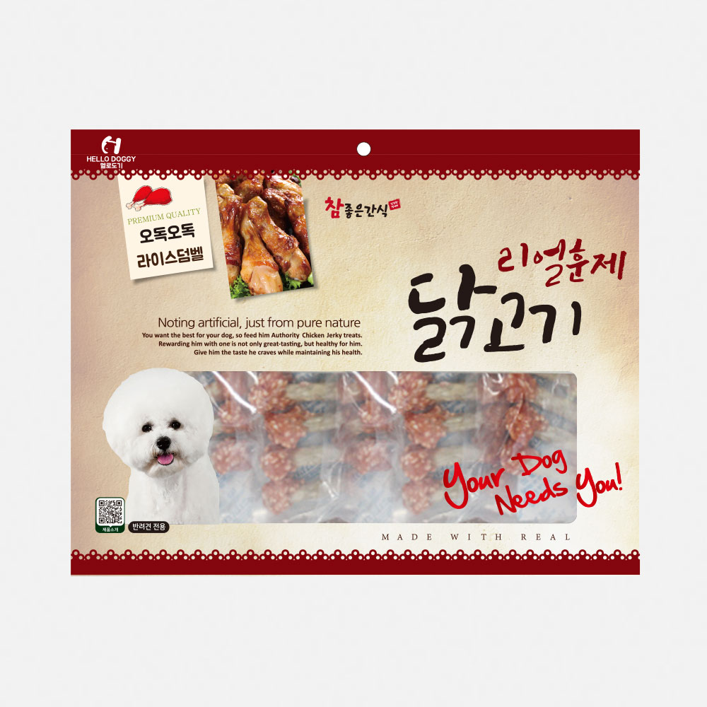 헬로도기 리얼훈제 강아지건조간식 강아지대용량간식 사사미 오리고구마, 150g, 1개 - 상세 이미지 4