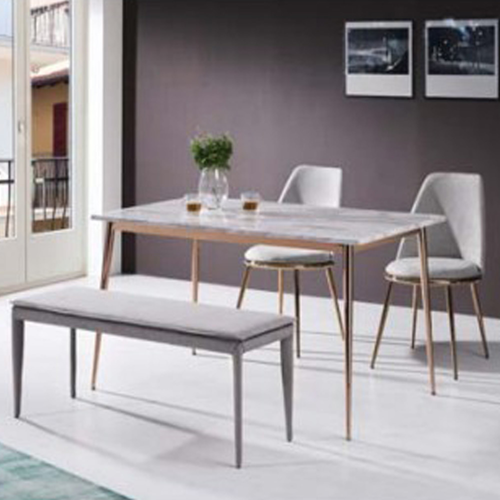 C1GS 천연대리석 로즈골드4인140 식탁세트