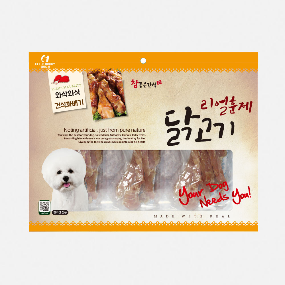 헬로도기 리얼훈제 강아지건조간식 강아지대용량간식 사사미 건식꽈배기, 150g, 1개 - 상품 이미지