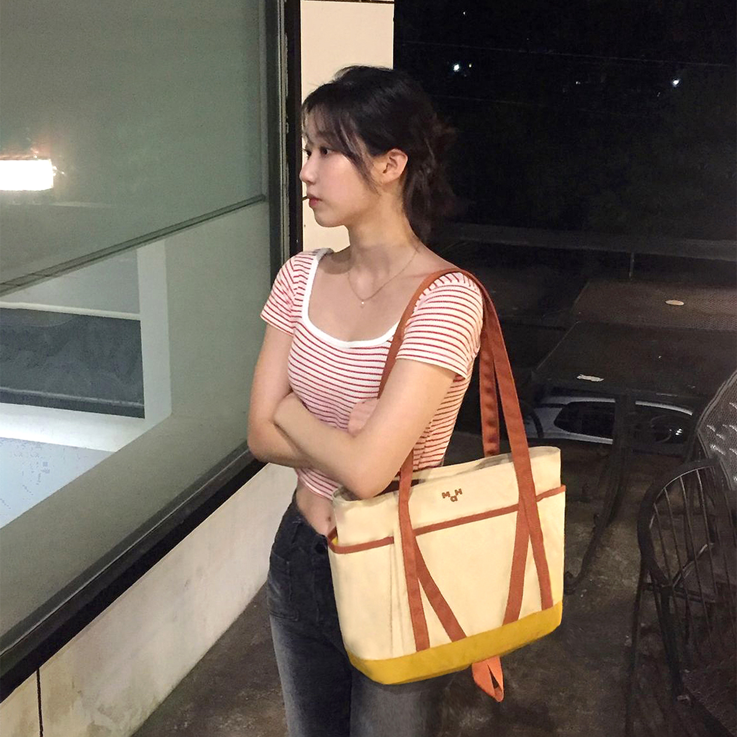 마흐 영투어 토트백 옐로우크림 이미지 7