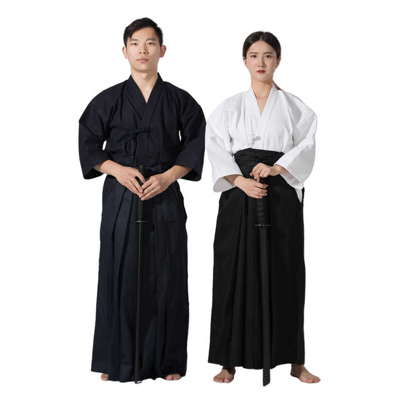 와이드 검도도복 세트 무술 팬츠 검정 검도복 - 상품 이미지