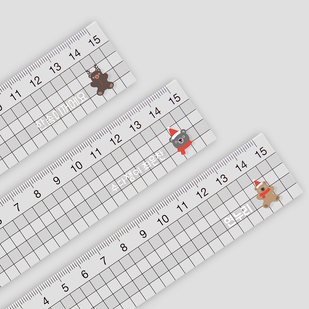 주문제작 네임 투명자 15cm 토이베어 브라운 크리스마스 01 한글1 - 상세 이미지 3