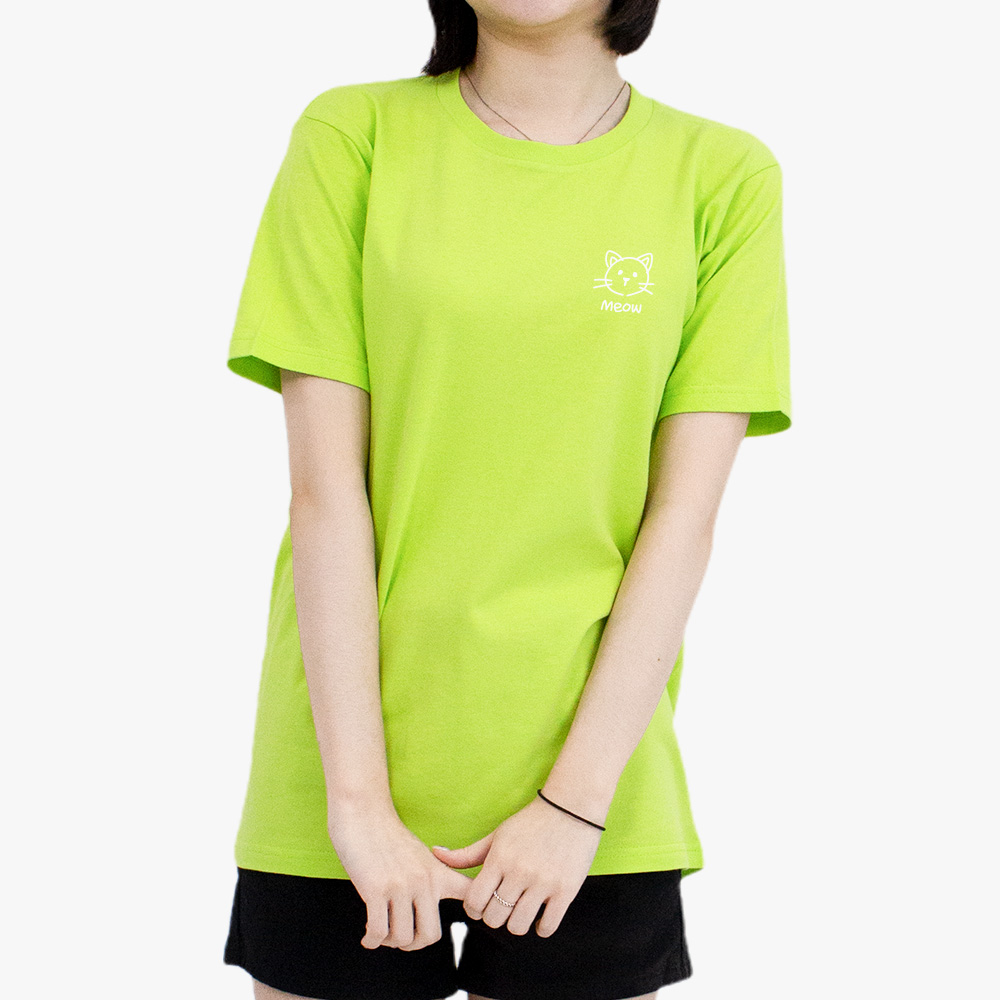 고양이 프린팅 여성 반팔티 오버핏 레터링 여름 박시티 빅사이즈 이미지 3
