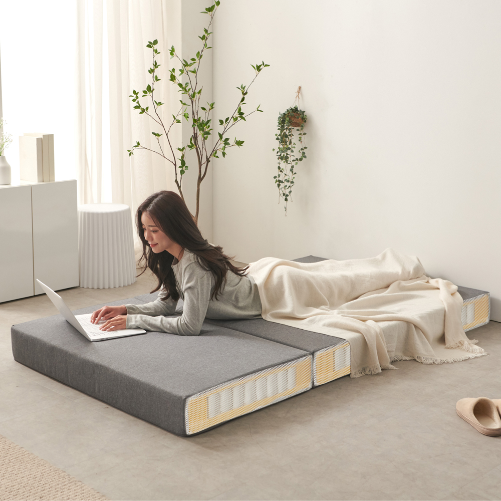 서광퍼니처 국내최초 엘르 3단 독립스프링 소파베드 접이식 침대 매트리스 슈퍼싱글 SS