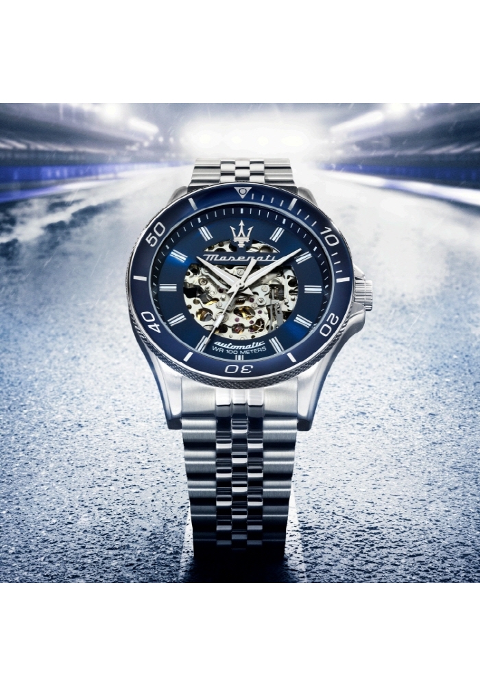 [Italian Design] 마세라티 남자 오토매틱 메탈 클래식 손목 패션 방수 야광시계 다크블루