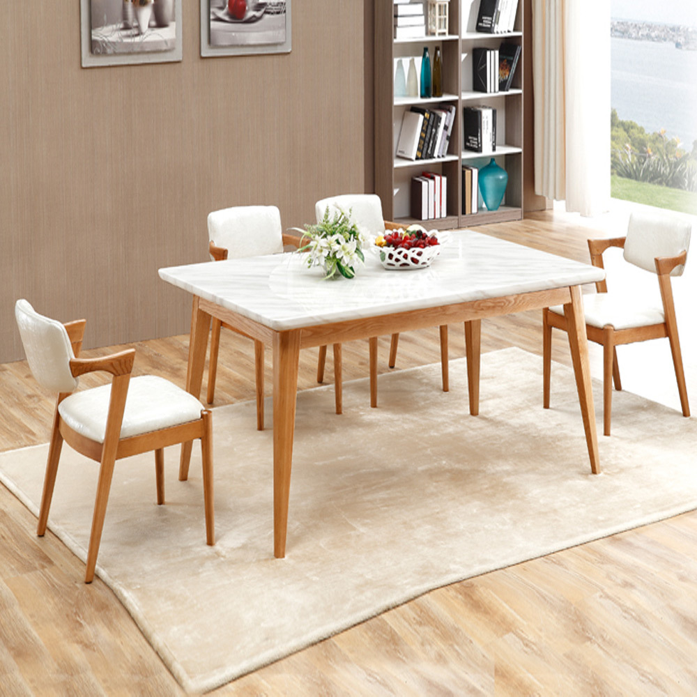 i371 복합대리석 애쉬원목 4인 식탁세트