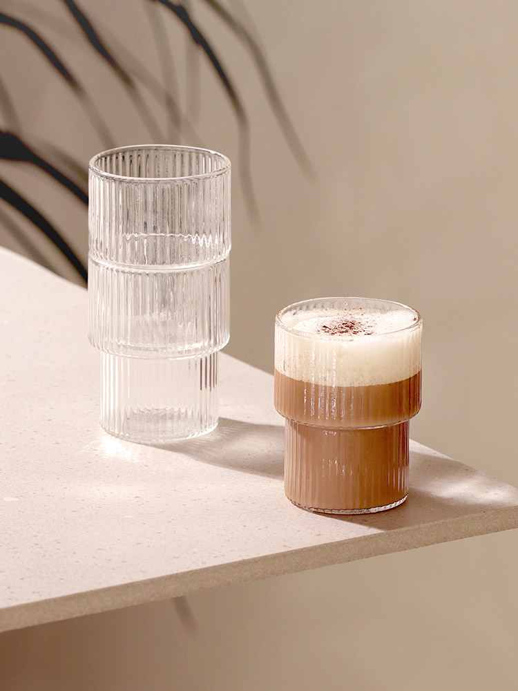 스텝 플리츠 감성 홈카페 아이스커피 하이볼 내열유리컵 소 200ml
