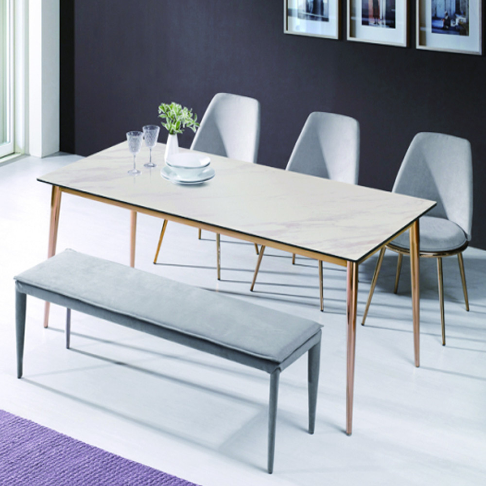 C1GS 천연대리석 로즈골드6인170 식탁세트