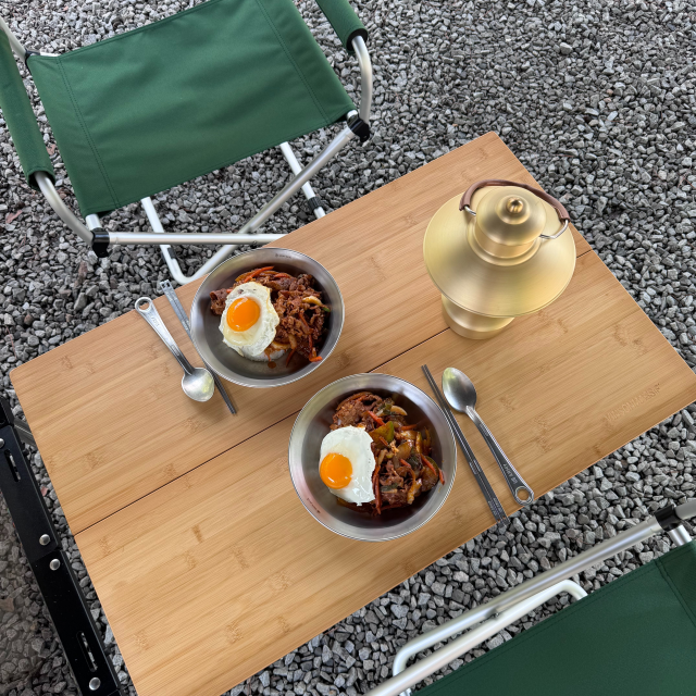 빈슨메시프 원액션테이블 우드 경량 캠핑테이블 접이식 휴대간편 감성테이블