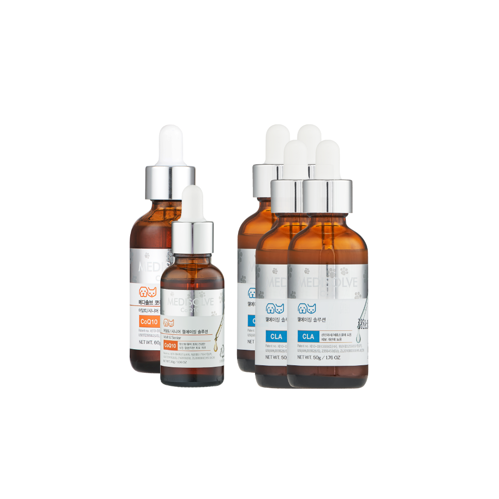 메디솔브 코큐텐(30g) 1개+메디솔브 코큐텐(60g) 1개+씨엘에이(50g) 4개 세트 - 메인 이미지
