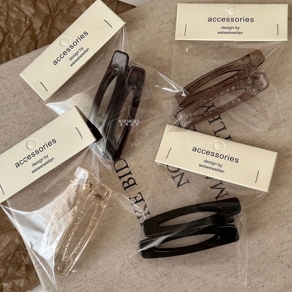심플한 옆머리집게핀 세트 데일리 앞머리핀 잔머리고정 - 메인 이미지