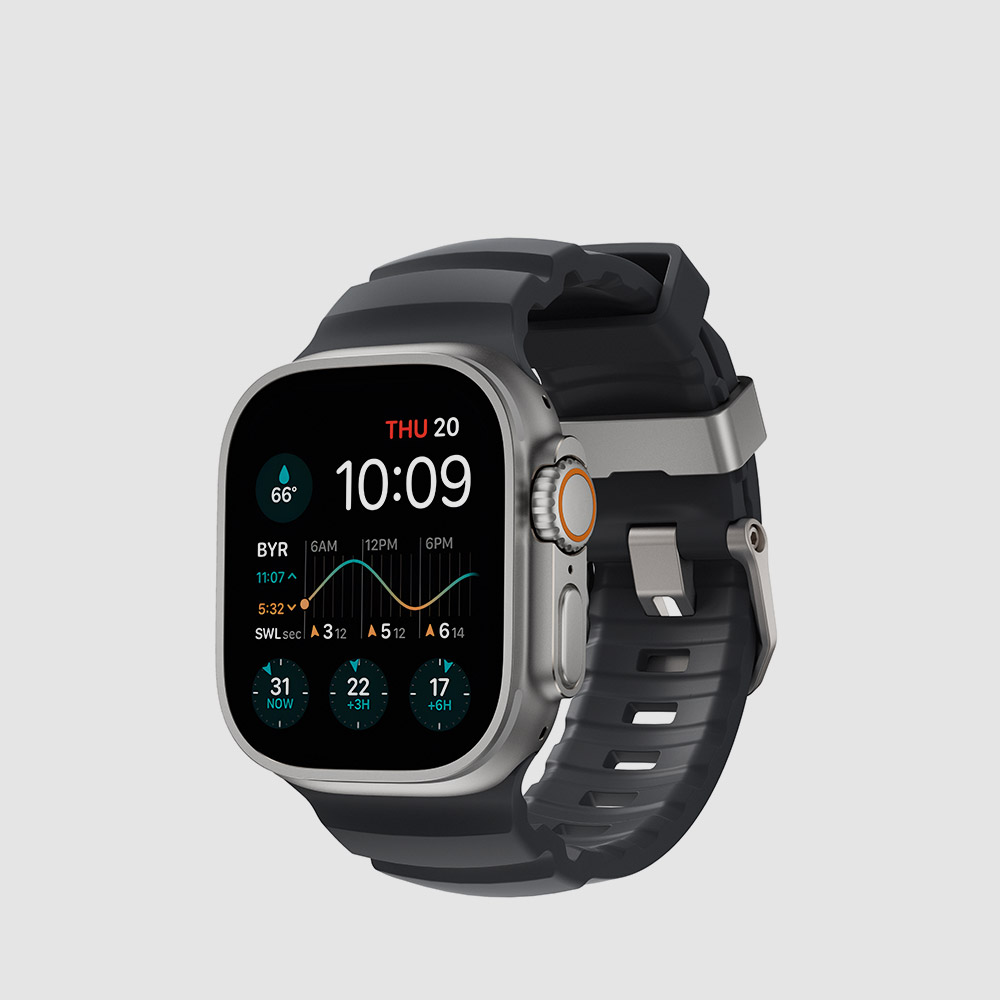 노마드 애플워치 스포츠 티타늄 스트랩 로키 포인트 - 스톰 실버 버클 / 운동 러닝 여름