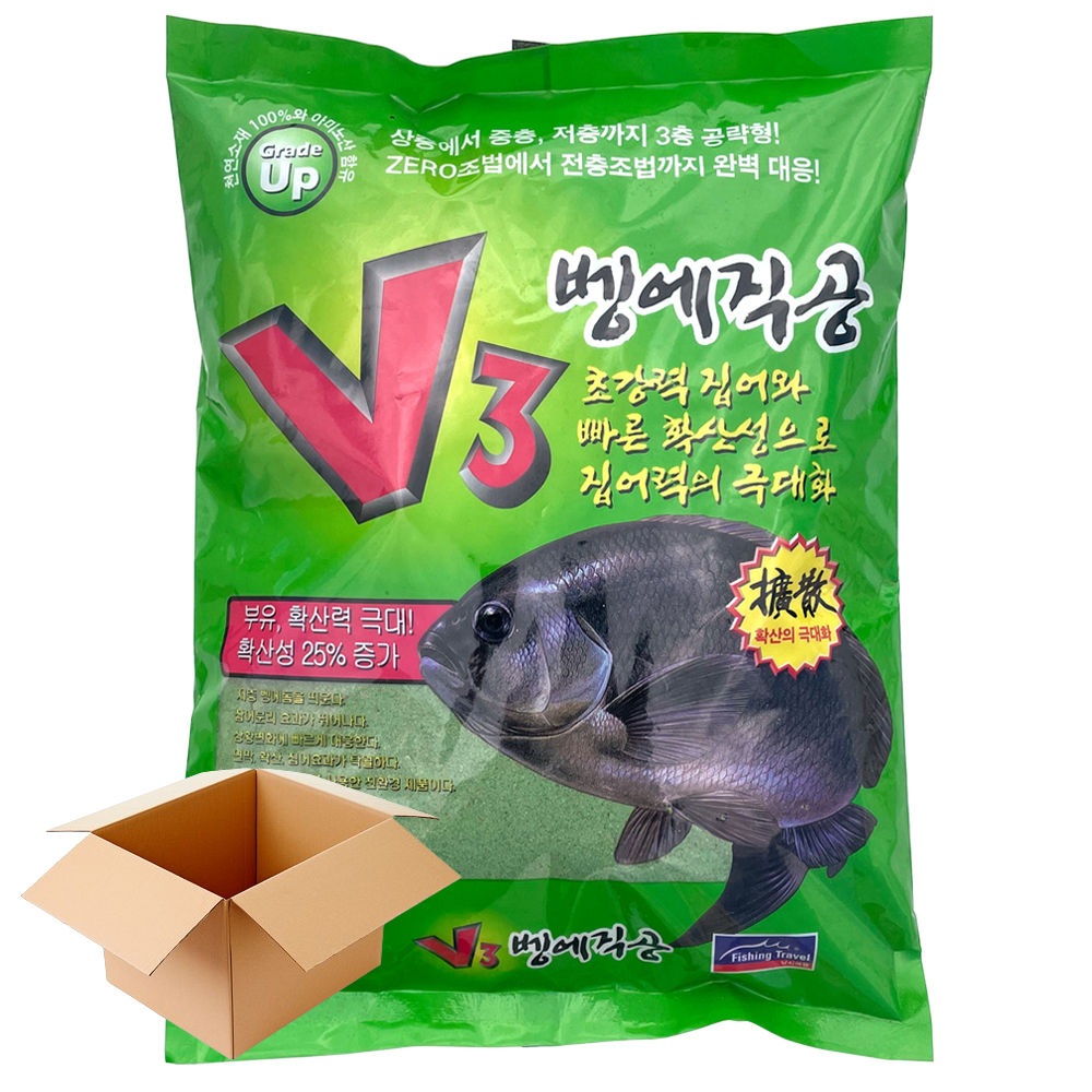 낚시여행 V3 벵에직공 1박스 12개입 벵에돔 집어제 떡밥 파우더 빵가루 - 메인 이미지