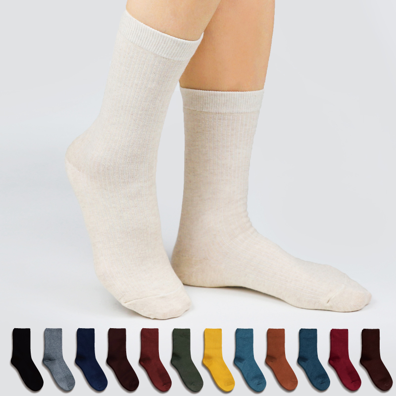 더빨강양말 여자장목 양말 10켤레 골지 긴목 흰 검정 양말