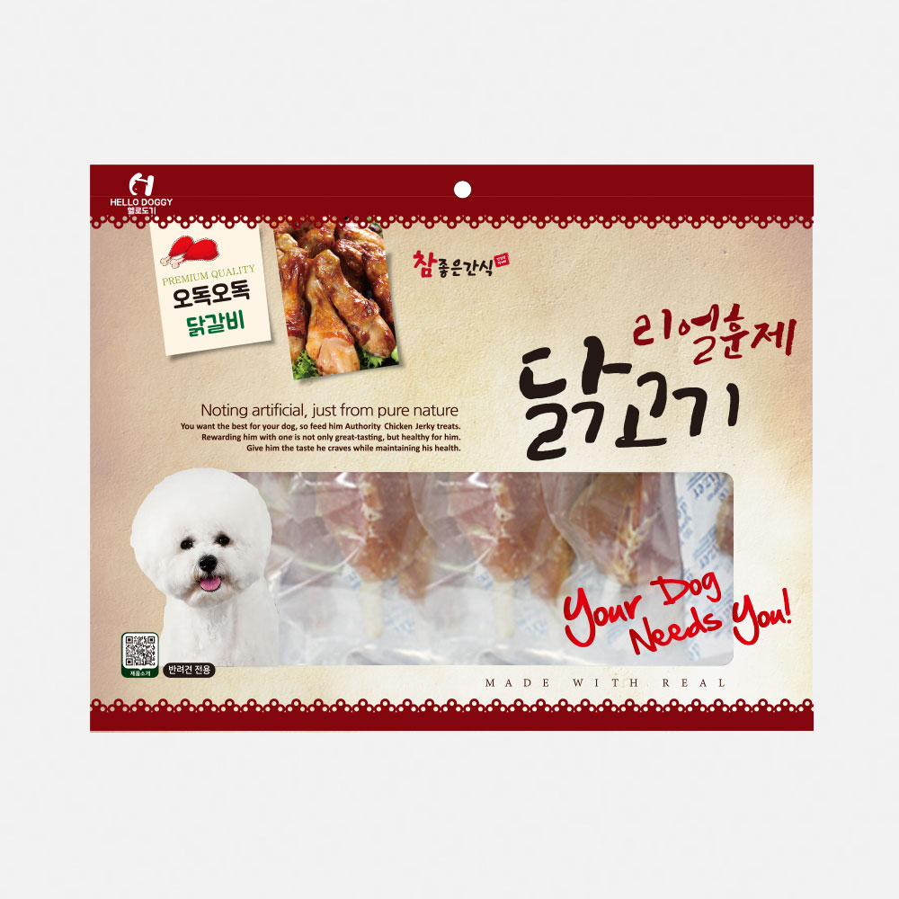 헬로도기 강아지대용량간식 애견닭가슴살 닭갈비 300g - 상세 이미지 2