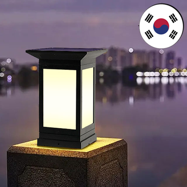 국산 태양광 사각 문주등 태양열 카페 테라스 데크 조명 조명등 전등 3세대 80 - 메인 이미지