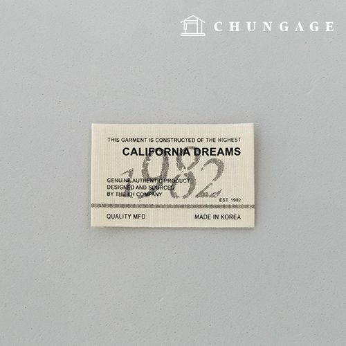 면라벨 양접 캘리포니아드림 1982 레터링 빈티지라벨 내츄럴 2개입  KL057 - 상품 이미지
