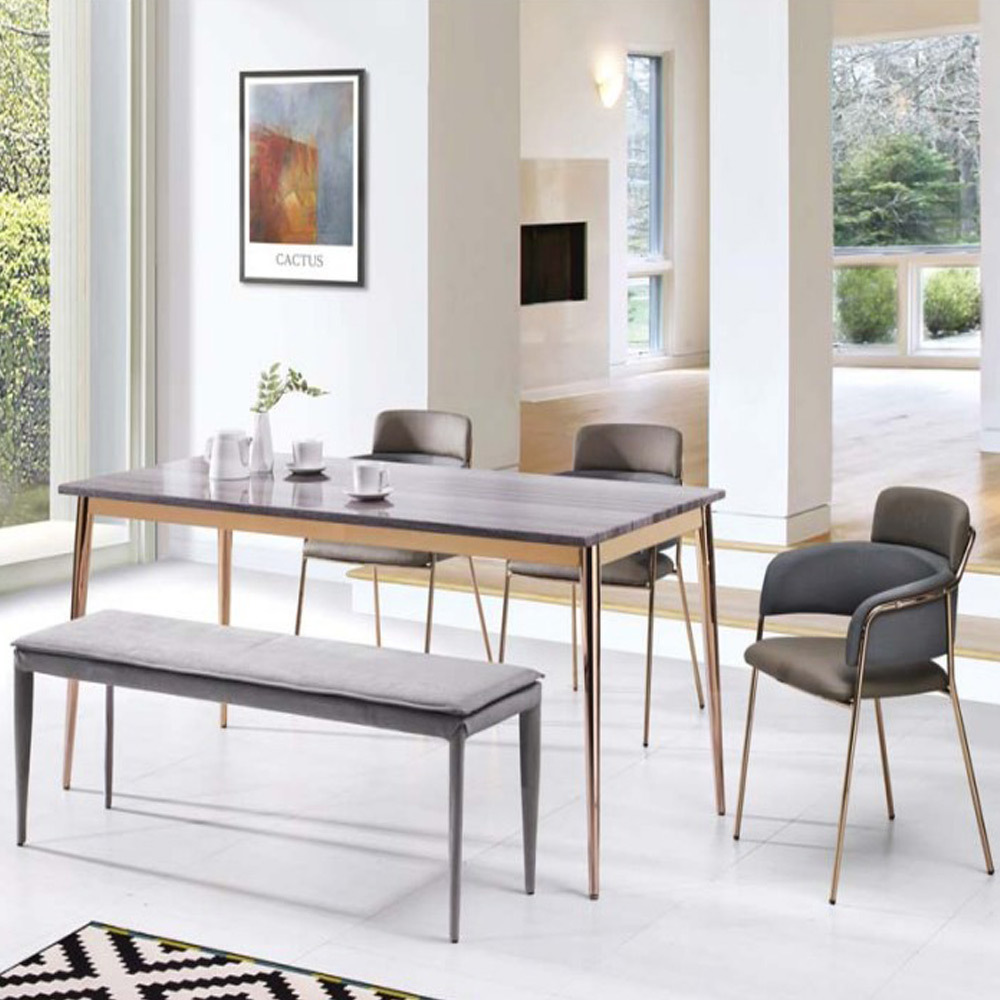 C1GT 천연대리석 로즈골드6인170 식탁세트