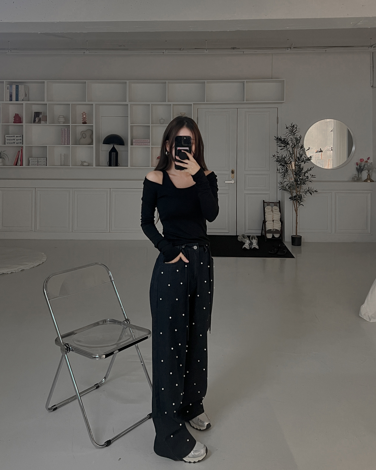 레이어드티 어깨트임티셔츠 오픈숄더티 이미지 7