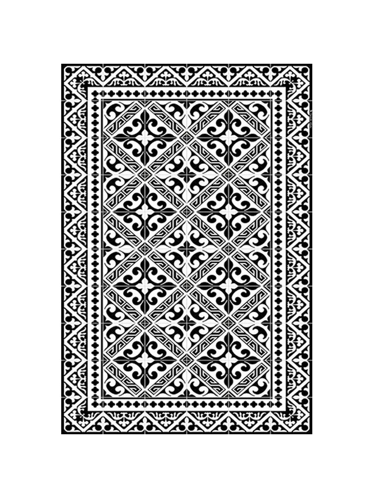 베이자플로우 PVC 러그 - 플로르드리스 블랙앤화이트 180 x 260 cm