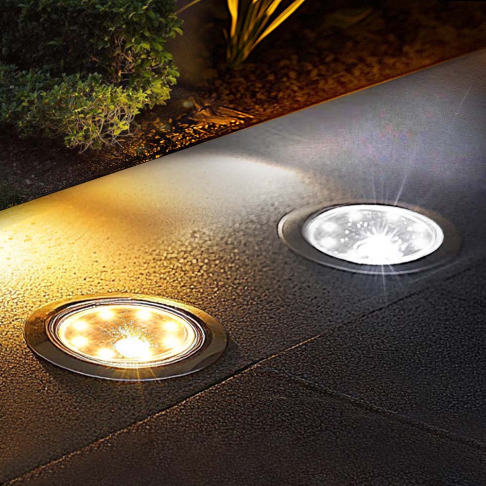 태양광 매립등 태양열 정원등 지중등 전구 조명등 잔디 테라스 조명 계단 수목 조경등 8구