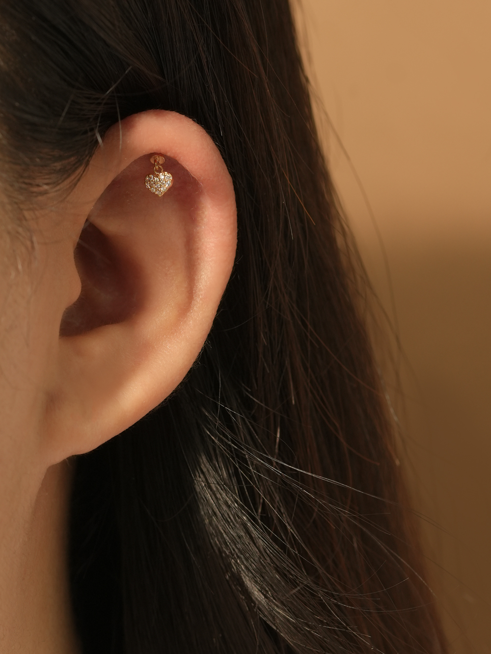 [0.8mm]14K 인터널 히든 헬릭스 드롭 라블렛 피어싱 귀걸이 모음전 - 상세 이미지 5