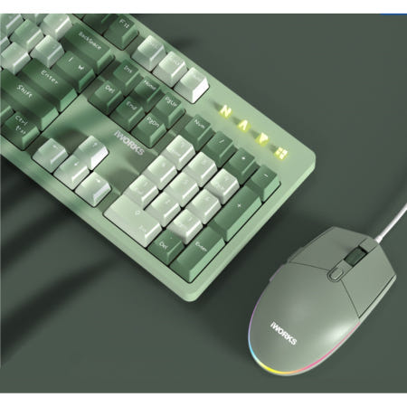 최대5000DPI 민트 기계식 키보드마우스(적축) 피시방 사무실 회사 컴퓨터