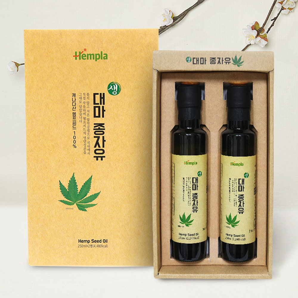 2병세트 생대마종자유 오일 캐나다산 프리미엄 냉압착 햄프씨드오일 - 상품 이미지