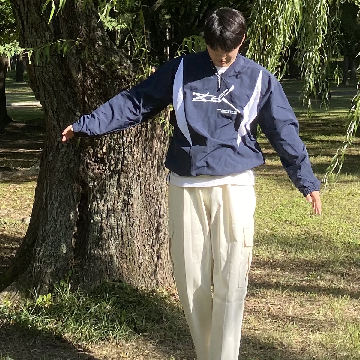 나일론 맨투맨 바람막이 티셔츠 우븐 오버핏 이미지 6