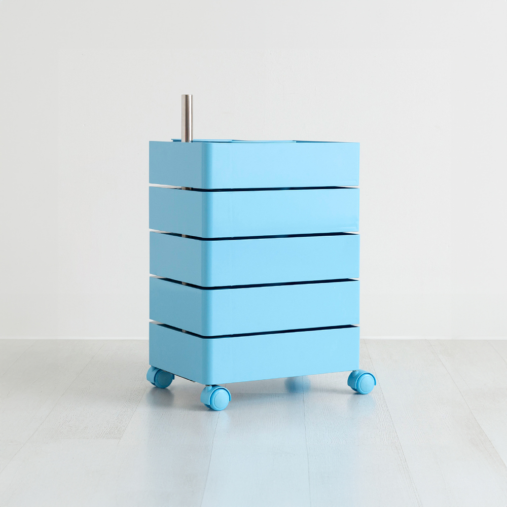빙그리 회전서랍 트롤리 5단 스카이블루 2050.1773