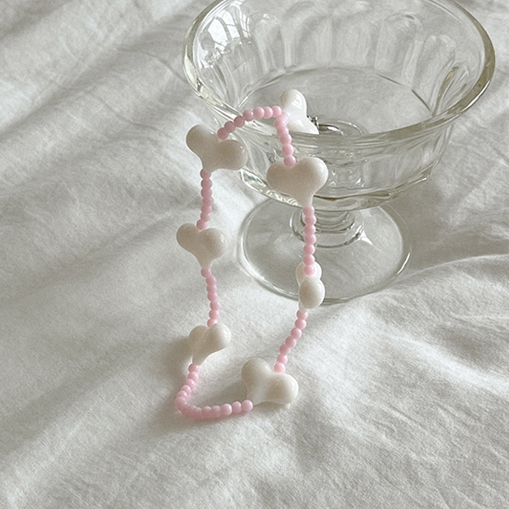 pink love 비즈 핸드폰 스트랩 줄 고리